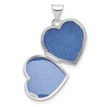 Sterling Silver Rhodium-plated Double Hearts 15mm Heart Locket - Image 5