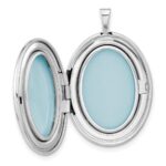 Sterling Silver Rhodium-plated Scroll Design 26x20mm Oval Locket - Image 5