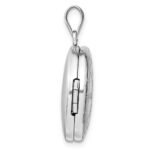 Sterling Silver Rhodium-plated Polished Compass Rose 20mm Round Locket - Image 2