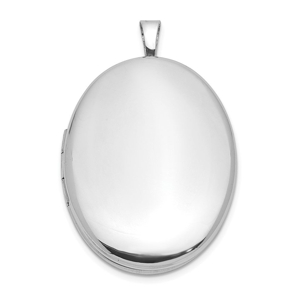 QLS1113.jpg Sterling Silver Rhodium-plated Polished 26x20mm Oval Ash Holder Locket - Image 1