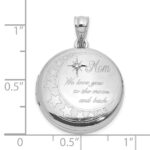 Sterling Silver Rh-plated Diamond 20mm Mom Moon/Stars Round Locket - Image 5