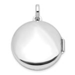 Sterling Silver Rhodium-plated 20mm Diamond Moon/Star Round Locket - Image 3