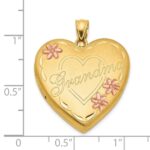 1/20 14K Gold Filled Grandma 23mm Enameled Family Heart Locket - Image 6