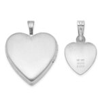 Sterling Silver Rh-plated Heart 20mm and 12mm Locket/Pendant Set - Image 3