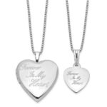 Sterling Silver RH-plated FOREVER 20mm/12mm Locket/Pendant Set
