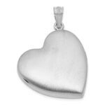 Sterling Silver Rhodium-plated Brushed And Polished 1/20 carat Diamond Foot Prints 24mm Heart Locket - Image 3