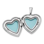 Sterling Silver Rhodium-plated Polished Front/Brushed Back 16mm Heart Locket - Image 4