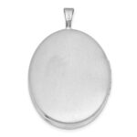 Sterling Silver Rhodium-plated Polished Front/Brushed Back 1/20 carat Diamond Hearts Swirl Design 26mm Oval Locket - Image 3