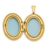 Sterling Silver Gold-plated Polished Front/Brushed Back Greek Key 16mm Oval Locket - Image 4