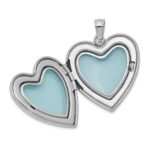 Sterling Silver Rhodium-plated 24mm Plain Heart Locket - Image 5