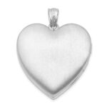 Sterling Silver Rhod-plated 24mm w/ Diamond Star Design Heart Locket - Image 3