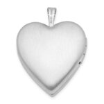 Sterling Silver Rhodium-plated 20mm Footprints Heart Locket - Image 3