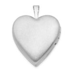 Sterling Silver Rhodium-plated 20mm Polished Swirl Heart Locket - Image 3