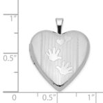 Sterling Silver Rhodium-plated 20mm Hands Heart Locket - Image 4