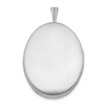 Sterling Silver Rhod-plated Satin Enamel & D/C Floral & Heart Oval Locket - Image 3