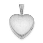 Sterling Silver Rhodium-plated Polished 12mm Heart Locket - Image 3