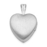 Sterling Silver Rhodium-plated Enamel Butterfly Flowers 12mm Heart Locket - Image 3