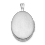 Sterling Silver Rhodium-plated 19mm Diamond Polished/Satin Star Oval Locket - Image 3