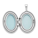 Sterling Silver Rhodium-plated Enamel Floral 19mm Oval Locket - Image 5