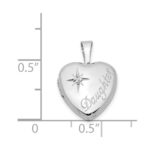 Sterling Silver Rhodium-plated & Diamond Daughter 12mm Heart Locket - Image 4