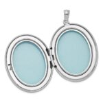 Sterling Silver Rhodium-plated & Diamond Footprints 34mm Oval Locket - Image 4