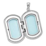 Sterling Silver Rhodium-plated Celtic Border Rectangular Locket - Image 5