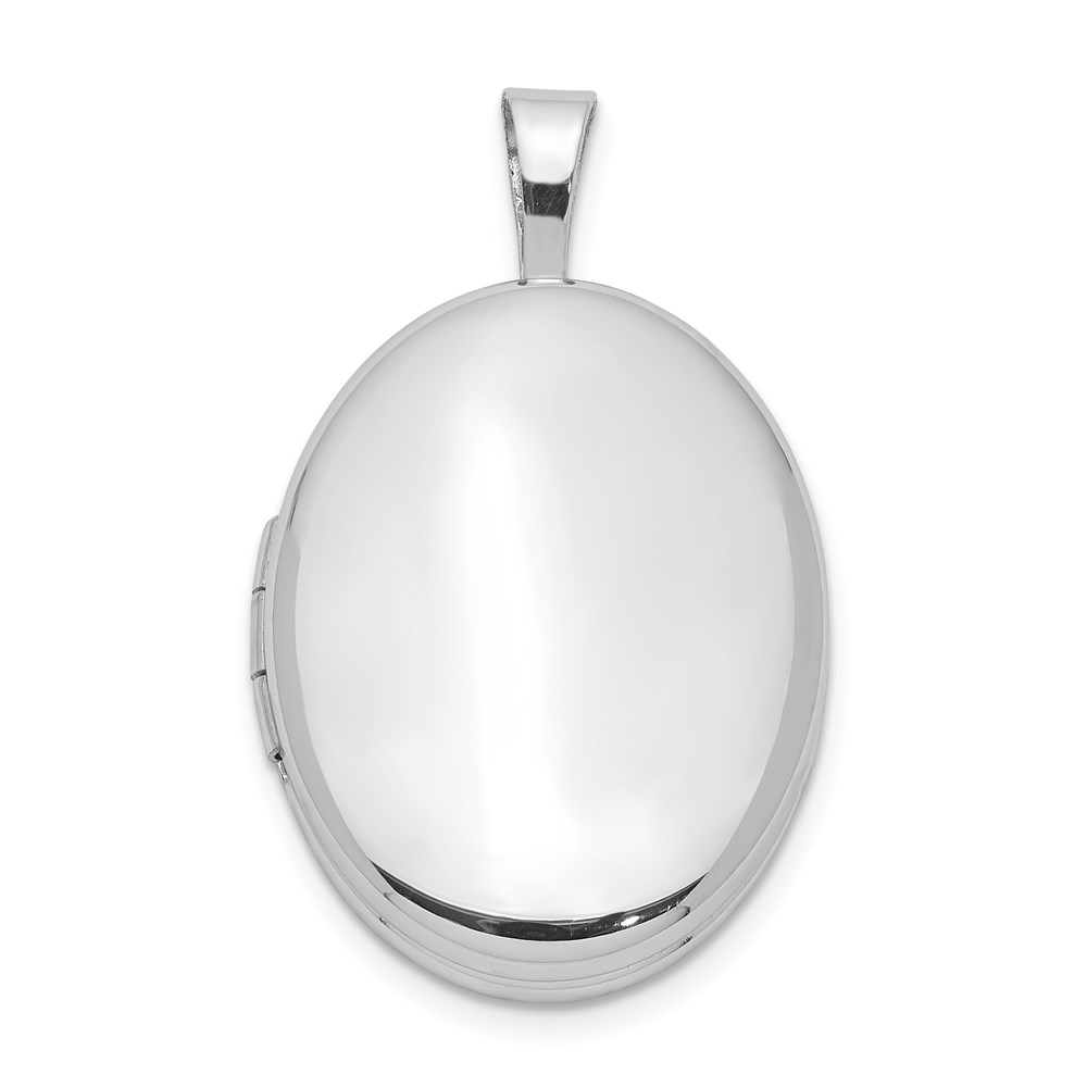 QLS576.jpg Sterling Silver Rhodium-plated 20mm Polished Oval Locket - Image 1