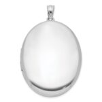 Sterling Silver Rhodium-plated Polished 34mm Oval Locket