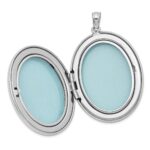 Sterling Silver Rhodium-plated Polished 34mm Oval Locket - Image 5