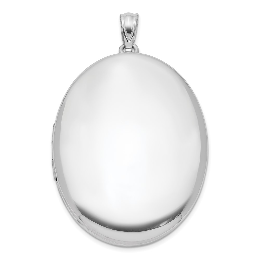 QLS578.jpg Sterling Silver Rhodium-plated Polished 34mm Oval Locket - Image 1