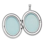 Sterling Silver Rhodium-plated & Diamond Polished 34mm Oval Locket - Image 5