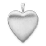 Sterling Silver Rhodium-plated Satin & Polished Paw Prints Heart Locket - Image 3