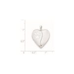 Sterling Silver Rhodium-plated Satin & Polished Paw Prints Heart Locket - Image 4