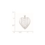Sterling Silver Rhodium-plated Textured & Polished Paw Prints Heart Locket - Image 4