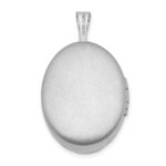 Sterling Silver Rhodium-plated Satin & Polished Paw Prints 19mm Oval Locket - Image 3