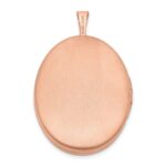 Sterling Silver Rose Gold-plated 26mm Leaf Border Oval Locket - Image 3