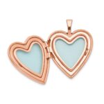 Sterling Silver Rose Gold-plated 20mm Polished Swirl Heart Locket - Image 5