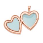 Sterling Silver Rose Gold-plated 24mm Scrolled Heart Family Locket - Image 5