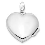 Sterling Silver Rhodium-plated Faith Hope Love 18mm Heart Locket - Image 3