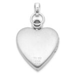 Sterling Silver Rhodium-plated 21mm Diamond Accented Satin Locket - Image 3