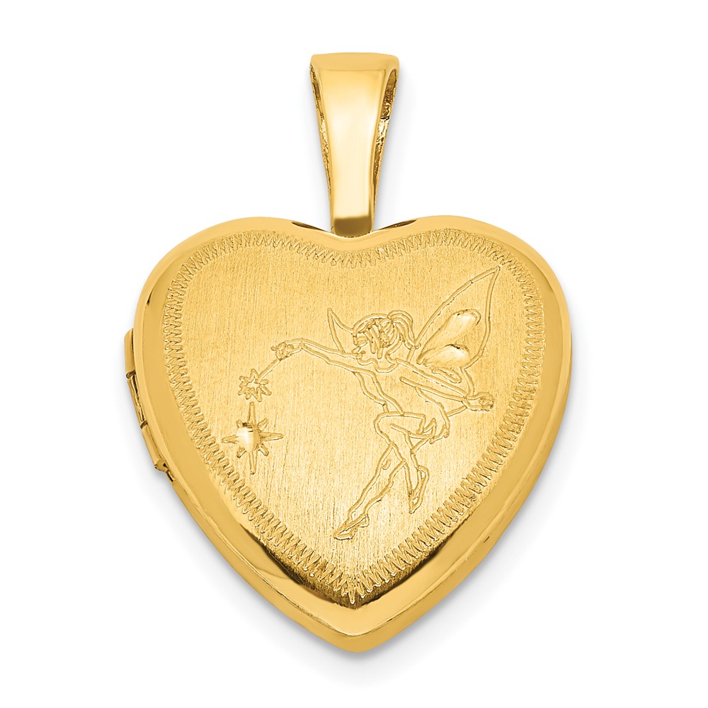 QLS831.jpg Sterling Silver Gold-plated Satin & Polished 12mm Fairy Heart Locket - Image 1