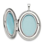Sterling Silver Rhod-pltd 20mm LOVE TO THE MOON Diamond Oval Locket - Image 4