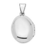Sterling Silver Polished Filigree 22mm Oval Locket - Image 3