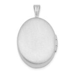 Sterling Silver Rhodium-plated 19mm Diamond Angel Wings Oval Locket - Image 3