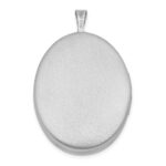 Sterling Silver RH 26mm Satin / Polished Enameled Flower D/C Oval Locket - Image 4
