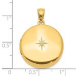 Sterling Silver 20mm Gold-plated Polished Diamond Accent Round Locket - Image 5