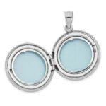 Sterling Silver Rh-pltd 20mm Diamond LOVE TO THE MOON Round Locket - Image 3