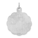 Sterling Silver Rhodium-plated Engraveable Girl Disc Charm - Image 4