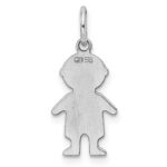Sterling Silver Rh-plt Engraveable Boy Polished Front/Back Disc Charm - Image 4