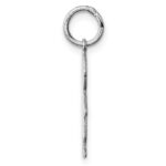 Sterling Silver Rhod-plated Eng. Boy Polished Front/Satin Back Disc Charm - Image 2